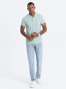 Ombre Clothing Tyrkysová pánska polokošeľa Ombre Oblečenie