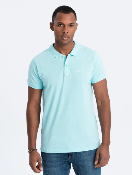 Ombre Clothing Tyrkysová pánska polokošeľa Ombre Oblečenie