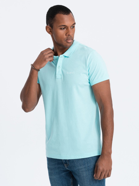 Ombre Clothing Tyrkysová pánska polokošeľa Ombre Oblečenie