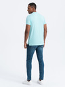 Ombre Clothing Tyrkysová pánska polokošeľa Ombre Oblečenie