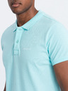 Ombre Clothing Tyrkysová pánska polokošeľa Ombre Oblečenie