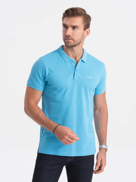 Ombre Clothing Svetlomodré pánske polo tričko Ombre Clothing