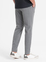Ombre Clothing Šedé pánske kockované nohavice Ombre Clothing