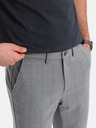 Ombre Clothing Šedé pánske kockované nohavice Ombre Clothing