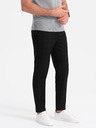 Ombre Clothing Čierne pánske kockované nohavice Ombre Clothing