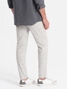 Ombre Clothing Svetlošedé pánske kockované nohavice Ombre Oblečenie