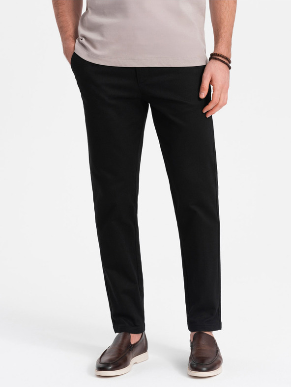 Ombre Clothing Čierne pánske chino nohavice Ombre Oblečenie