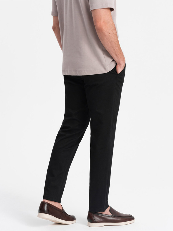 Ombre Clothing Čierne pánske chino nohavice Ombre Oblečenie