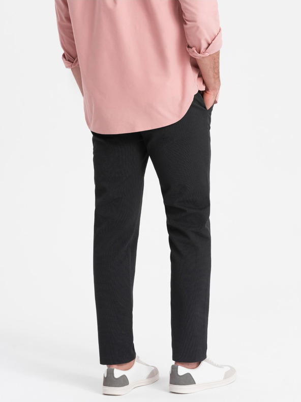 Ombre Clothing Tmavošedé pánske chino nohavice Ombre Clothing