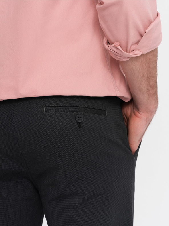 Ombre Clothing Tmavošedé pánske chino nohavice Ombre Clothing