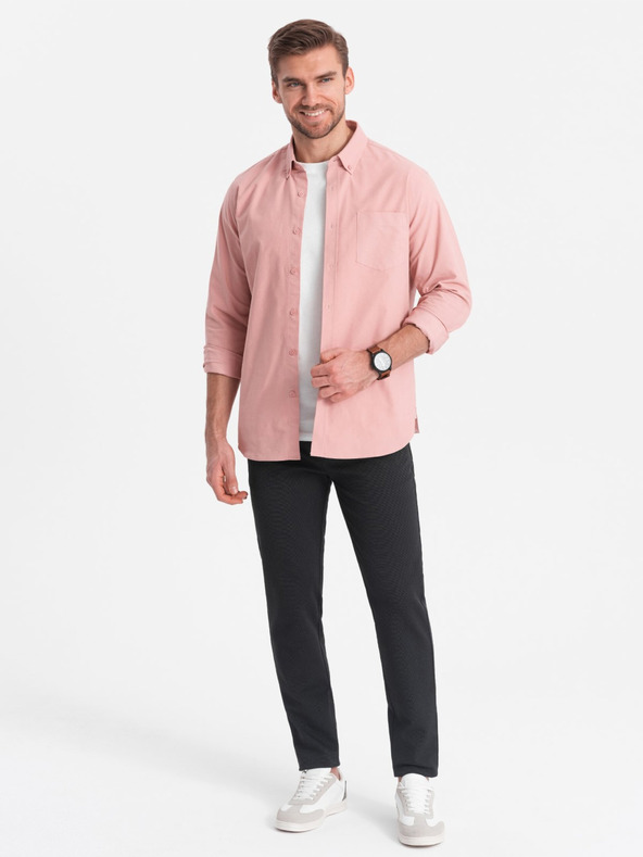 Ombre Clothing Tmavošedé pánske chino nohavice Ombre Clothing