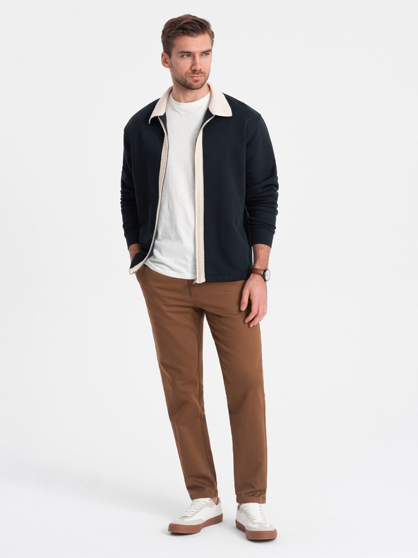 Ombre Clothing Hnedé pánske nohavice Chino Ombre Oblečenie