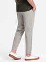 Ombre Clothing Svetlošedé pánske nohavice Chino Ombre Oblečenie