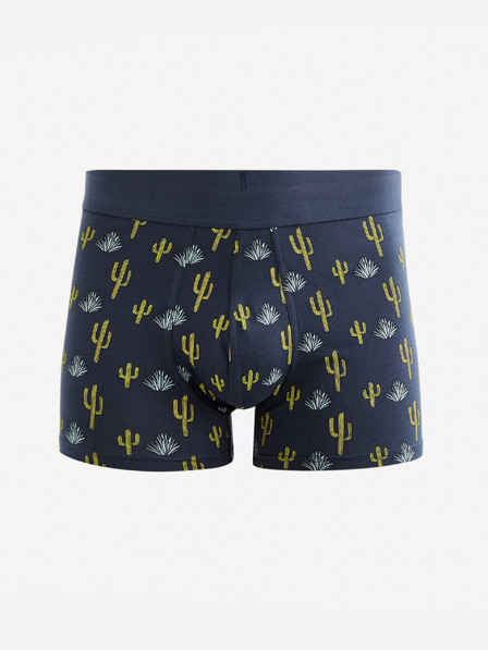 Celio Tmavomodré pánske vzorované boxerky Celio Gibocactus