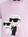 Karl Lagerfeld Svetloružové dámske tričko KARL LAGERFELD Ikonik 2.0