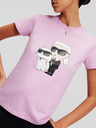 Karl Lagerfeld Svetloružové dámske tričko KARL LAGERFELD Ikonik 2.0