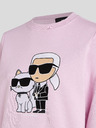 Karl Lagerfeld Svetloružová dámska mikina KARL LAGERFELD Ikonik 2.0