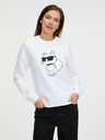 Karl Lagerfeld Biela dámska mikina KARL LAGERFELD Ikonik 2.0 Choupette