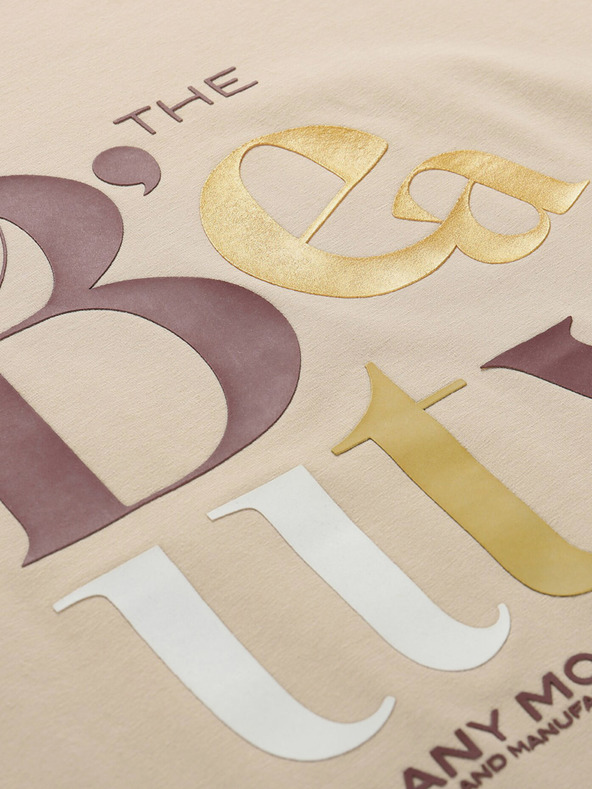 NAX Béžové dámske tričko NAX NERGA