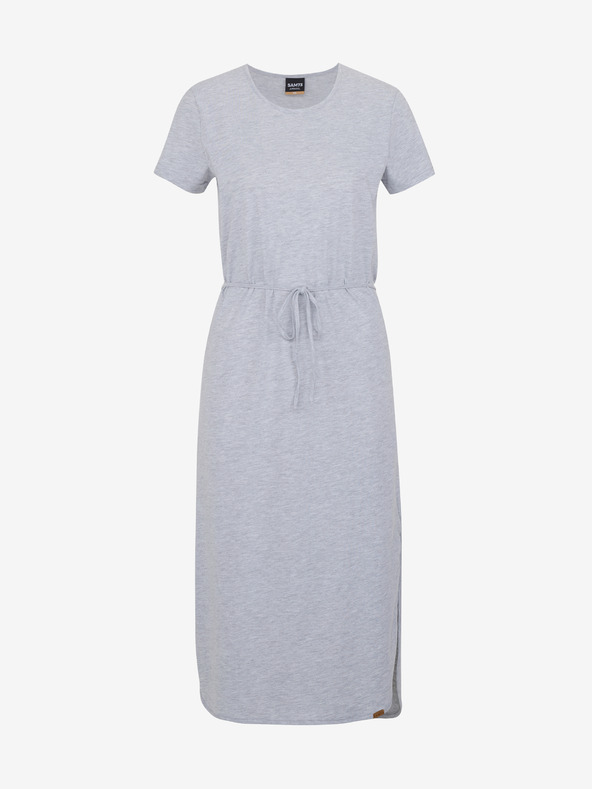 Sam 73 Svetlošedé dámske pruhované midi šaty SAM 73 Estela