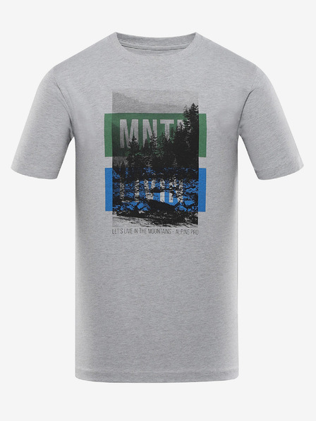 ALPINE PRO Šedé pánske tričko ALPINE PRO Nord