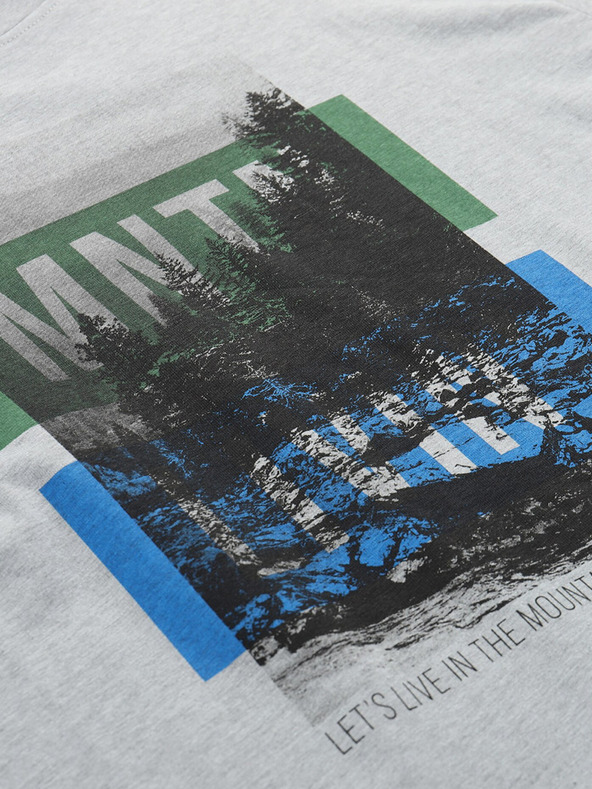 ALPINE PRO Šedé pánske tričko ALPINE PRO Nord