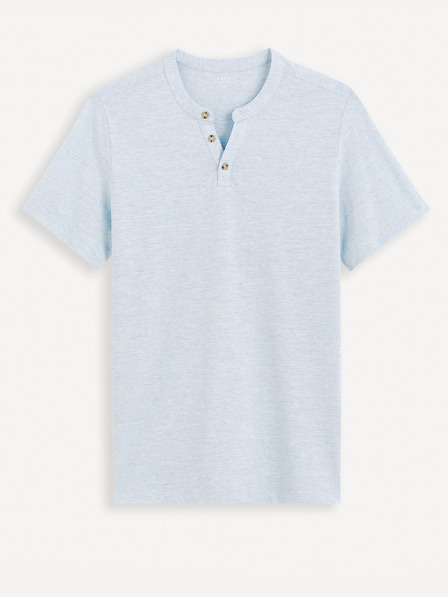 Celio Svetlomodré pánske tričko Celio henley Cegeti