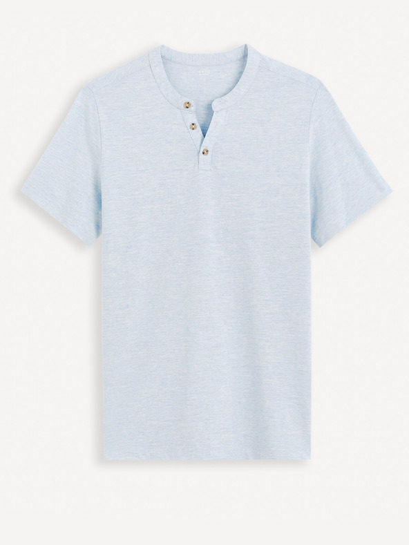 Celio Svetlomodré pánske tričko Celio henley Cegeti