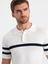 Ombre Clothing Biela pánska polokošeľa Ombre Clothing