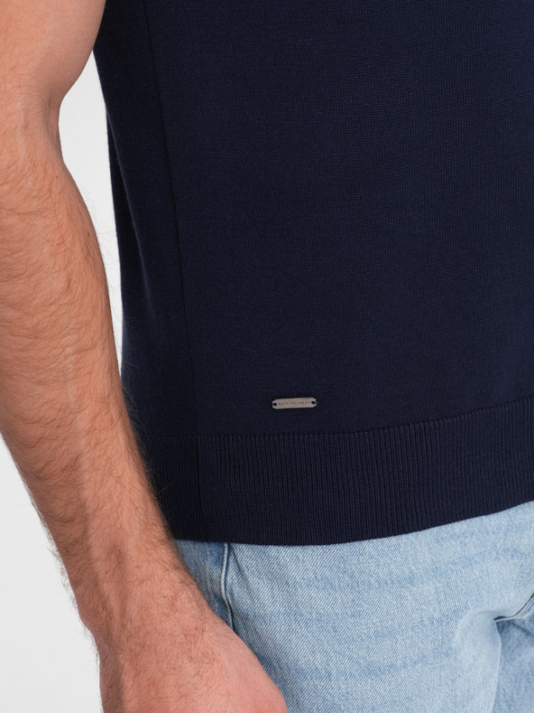 Ombre Clothing Tmavomodrá pánska polokošeľa Ombre Clothing