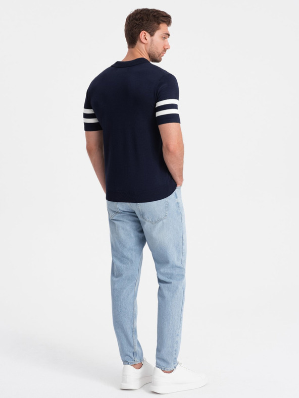 Ombre Clothing Tmavomodrá pánska polokošeľa Ombre Clothing