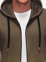 Ombre Clothing Zelená pánska mikina s kapucňou Ombre Clothing
