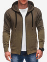 Ombre Clothing Zelená pánska mikina s kapucňou Ombre Clothing