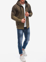 Ombre Clothing Zelená pánska mikina s kapucňou Ombre Clothing