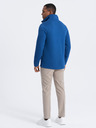 Ombre Clothing Modrá pánska mikina na gombíky Ombre Oblečenie