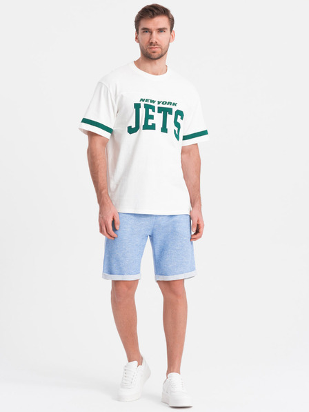 Ombre Clothing Svetlomodré pánske džínsové šortky Ombre Oblečenie