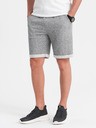 Ombre Clothing Šedé pánske žíhané šortky Ombre Oblečenie