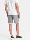 Ombre Clothing Šedé pánske žíhané šortky Ombre Oblečenie