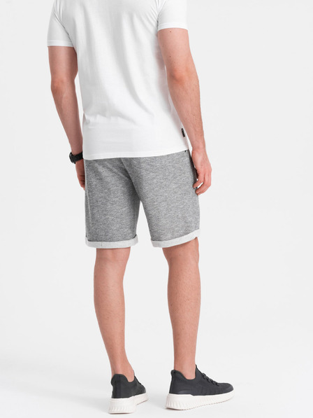 Ombre Clothing Šedé pánske žíhané šortky Ombre Oblečenie