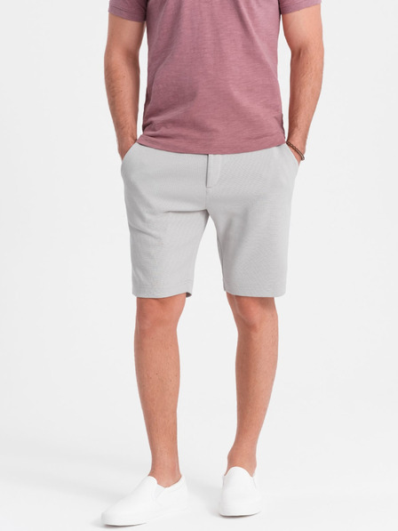 Ombre Clothing Svetlošedé pánske džínsové šortky Ombre Oblečenie