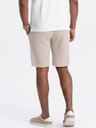 Ombre Clothing Béžové pánske šortky s trakmi Ombre Oblečenie