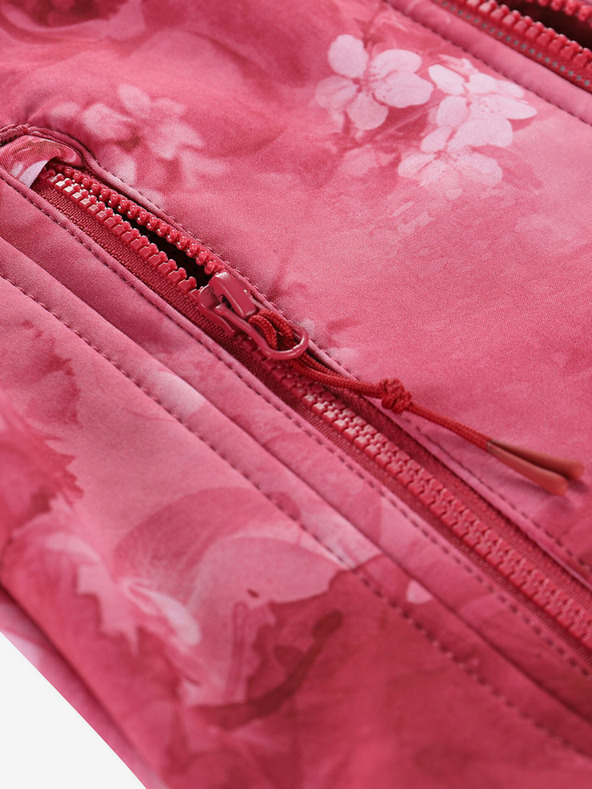 ALPINE PRO Červená detská vzorovaná softshellová bunda ALPINE PRO HOORO