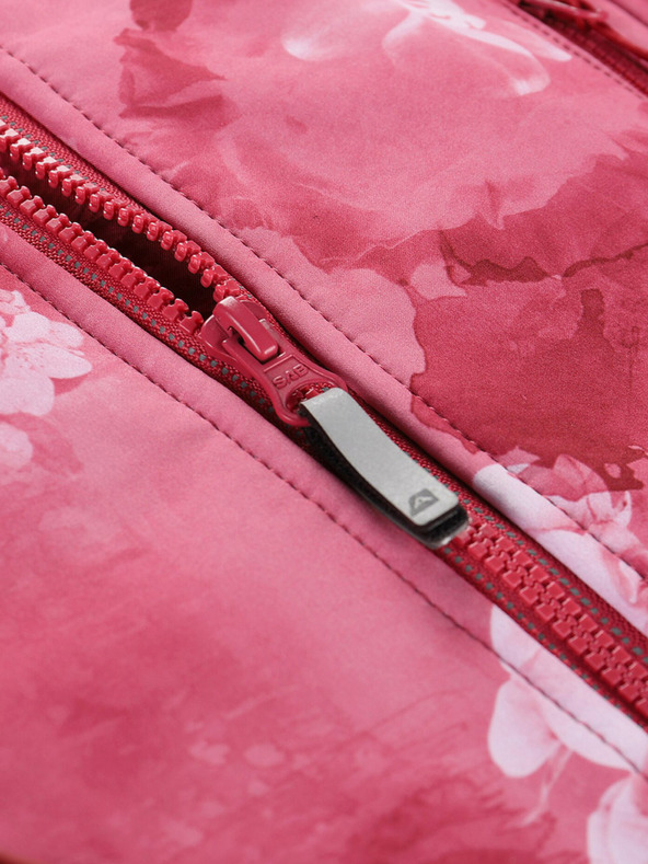 ALPINE PRO Červená detská vzorovaná softshellová bunda ALPINE PRO HOORO