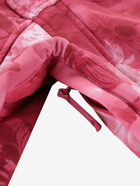 ALPINE PRO Červená detská vzorovaná softshellová bunda ALPINE PRO HOORO