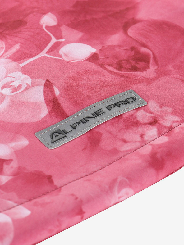 ALPINE PRO Červená detská vzorovaná softshellová bunda ALPINE PRO HOORO