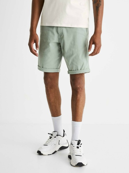 Celio Svetlozelené pánske chino šortky Celio Bochinobm