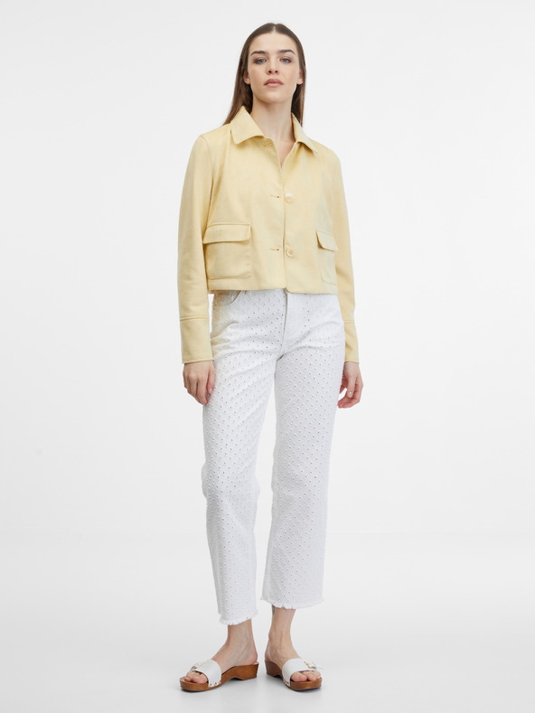 Orsay Žltá dámska bunda v semišovej úprave ORSAY