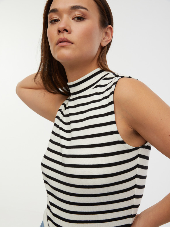 Orsay Čierno-biely dámsky pruhovaný top ORSAY