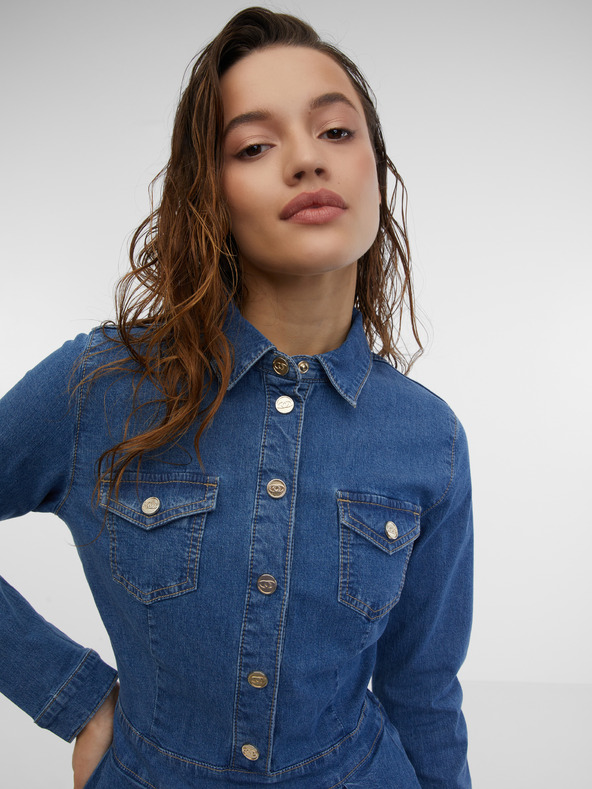 Orsay Modré dámske džínsové šaty ORSAY