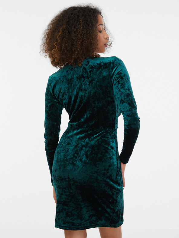 Orsay Tmavozelené dámske zamatové šaty ORSAY